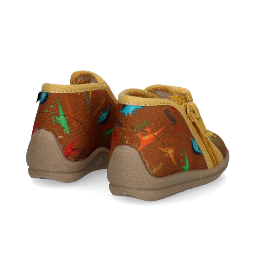 Bellamy Tela Bruine Pantoffels met dino's voor jongens (316983)