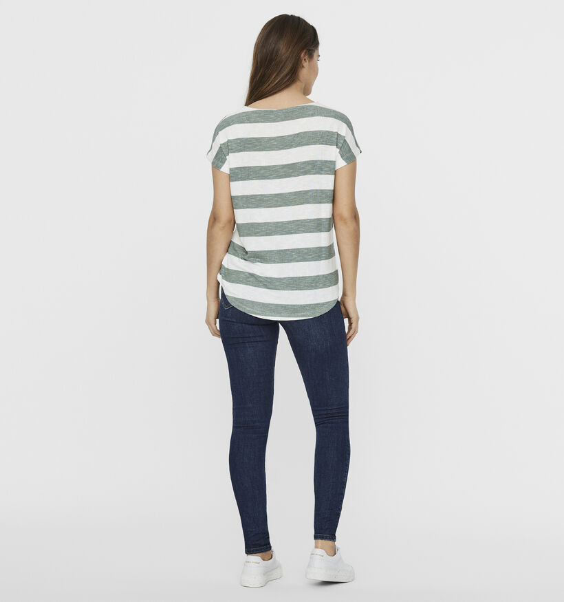 Vero Moda Wide Stripe Groen Gestreept T-shirt voor dames (352192)
