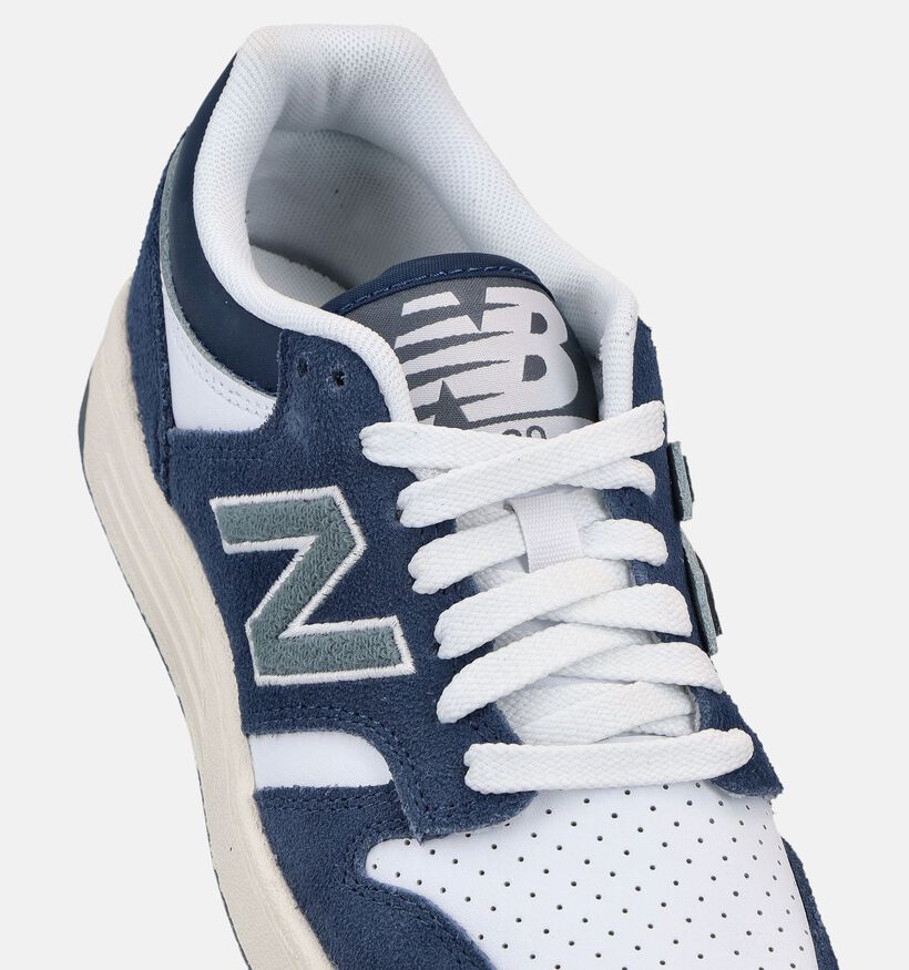 New Balance 480 Baskets en Bleu fonc&eacute;/Blanc pour gar&ccedil;ons (366226) - pour semelles orthop&eacute;diques
