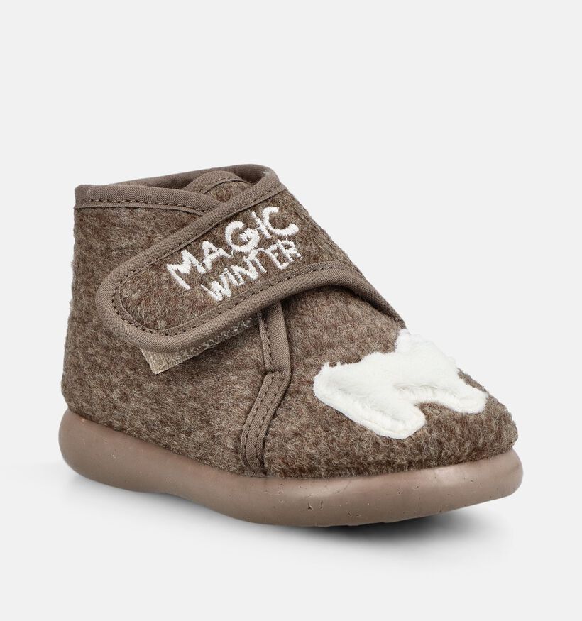 Milo & Mila Bruine Gesloten Babypantoffels voor jongens, meisjes (381141) - geschikt voor steunzolen