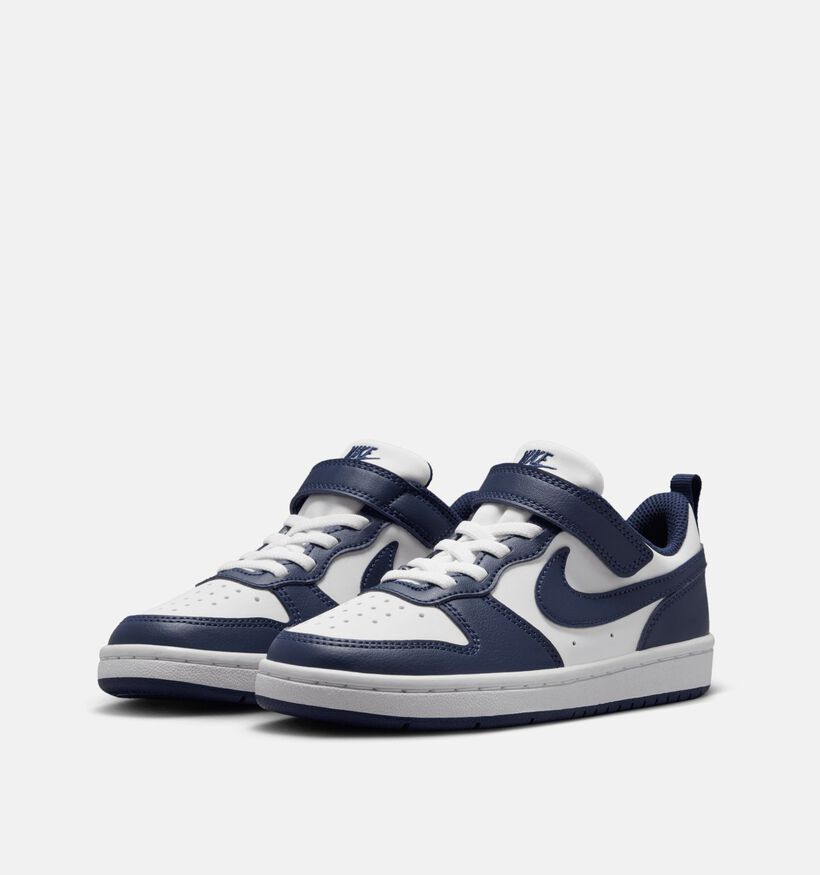 Nike Court Borough Baskets basses en Blanc pour filles, gar&ccedil;ons (367269) - pour semelles orthop&eacute;diques