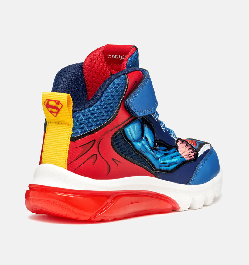 Geox Ciberdron Blauwe/Rode Velcroschoenen Superman Geox Ciberdron Blauwe/Rode Velcroschoenen Superman voor jongens (361938) - geschikt voor steunzolen