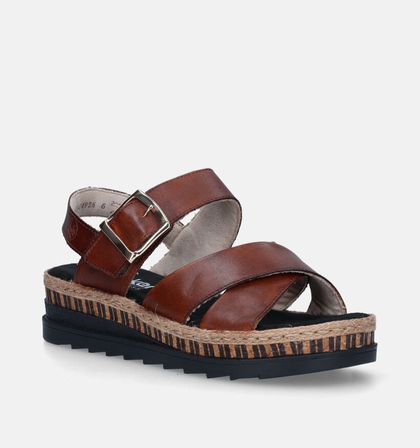 Rieker Cognac Sandalen met sleehak voor dames (339107)