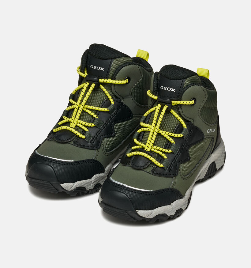 Geox Magnetar Kaki Hoge Schoenen voor jongens (360387) - geschikt voor steunzolen