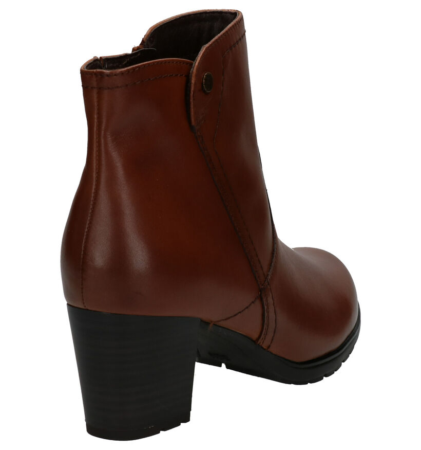 Jana Cognac Enkellaarzen in leer (257523)