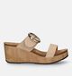 Scholl Malibu Mules avec talon compensé en Beige pour femmes (336785)