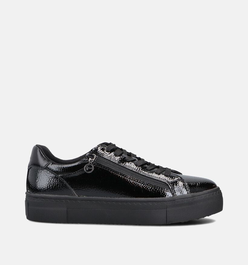 Tamaris Chaussures à lacets zippées vernies en Noir pour femmes (360676) - pour semelles orthopédiques
