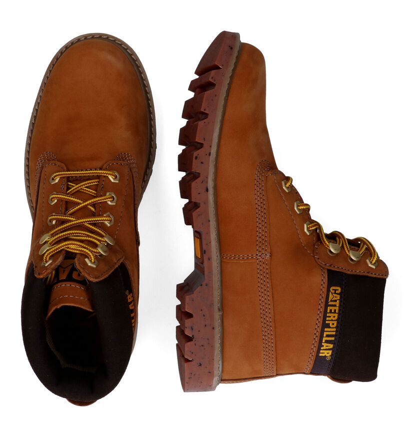 Caterpillar Colorado Bottines en Cognac en daim (295022)