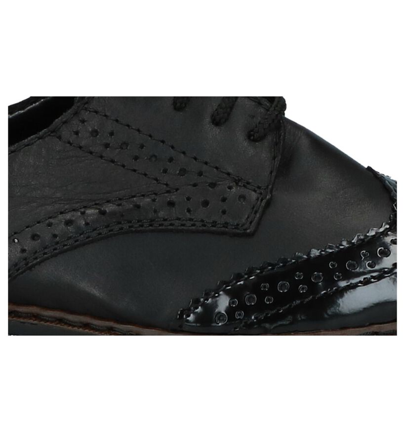 Rieker Chaussures à lacets en Noir en cuir (222543)