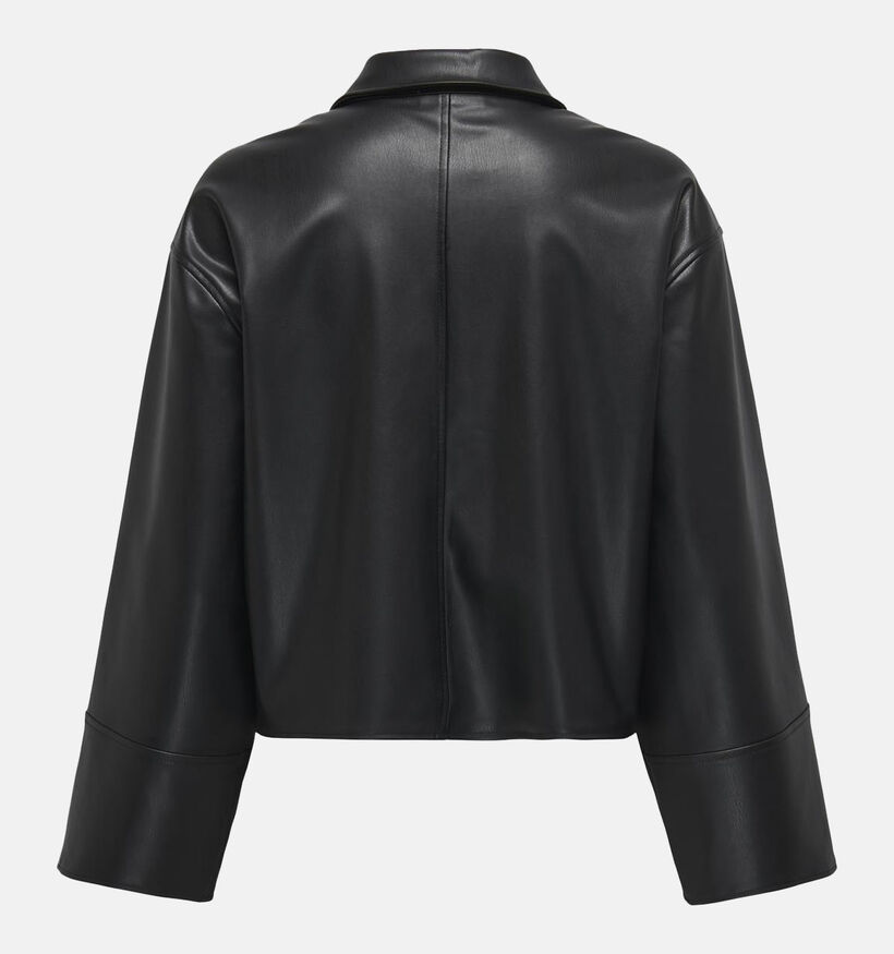 JDY Alexa Zwart Faux leather hemd voor dames (346408)