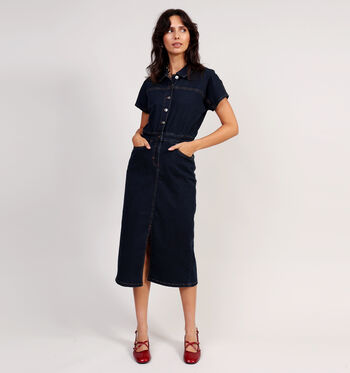 Lange jurk blauw
