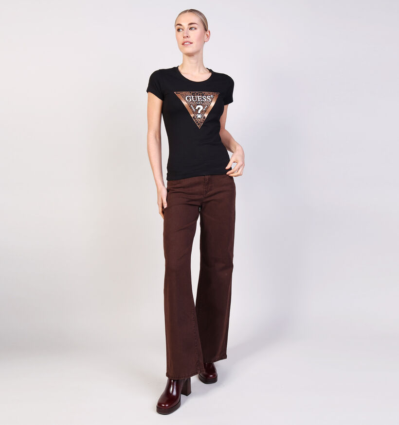 Guess Zwarte T-shirt Guess Zwarte T-shirt voor dames (364384)