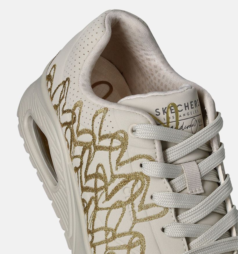 Skechers Uno Golden Heart Beige Sneakers voor dames (351892)