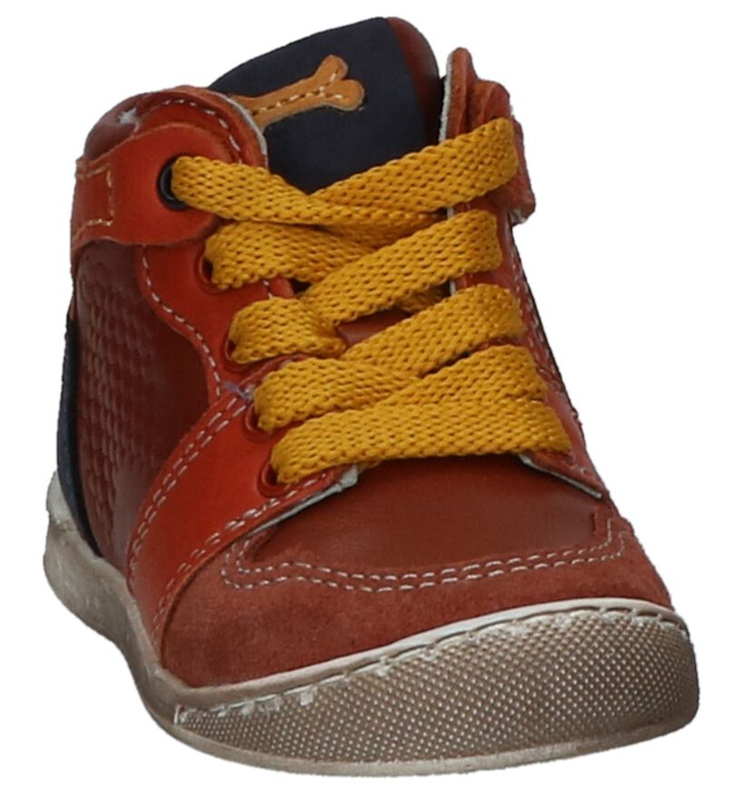 STONES and BONES Chaussures hautes en Cognac en cuir (200606)
