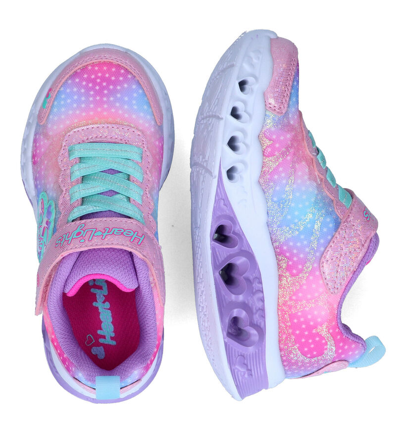 Skechers Flutter Heart Lights Roze Sneakers voor meisjes (318196)