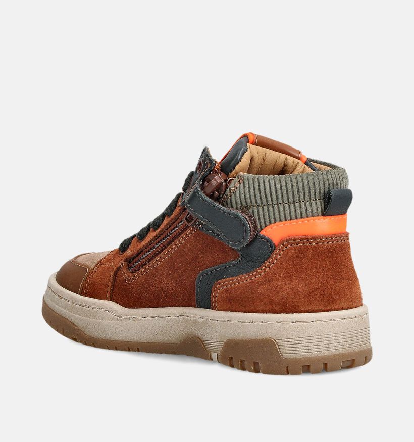 STONES and BONES Kante Chaussures hautes en Cognac pour garçons (362031) - pour semelles orthopédiques
