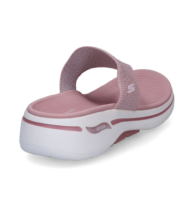 Skechers Go Walk Arch Fit Ecru Teenslippers voor dames (322945)