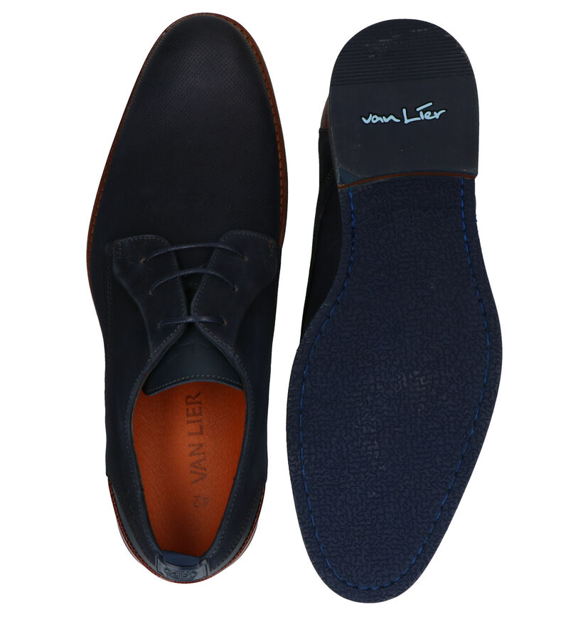 Van Lier Chaussures classiques en Bleu foncé en nubuck (291346)
