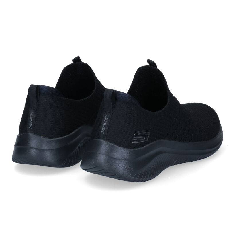 Skechers Ultra Flex Baskets slip-on en Noir pour femmes (318172)