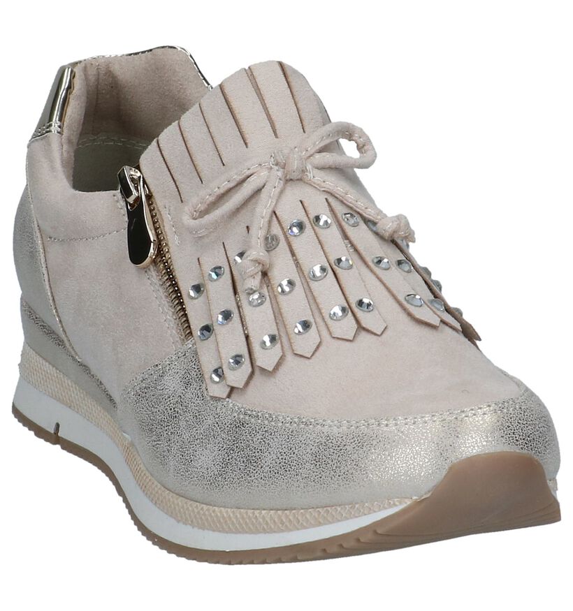 Marco Tozzi Chaussures slip-on en Beige clair en simili cuir (238114)