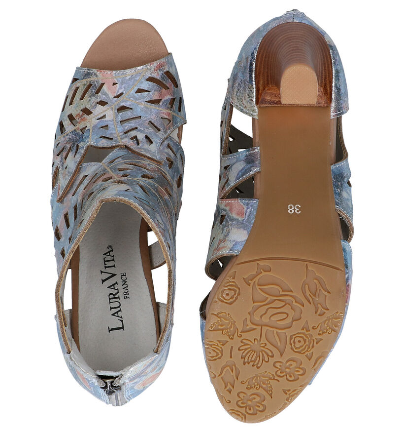 Laura Vita Alcbaneo Blauwe Sandalen in leer (291236)