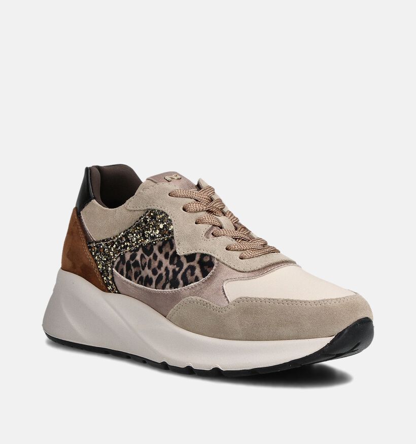 NeroGiardini Baskets Leopard en Beige pour femmes (363999) - pour semelles orthopédiques