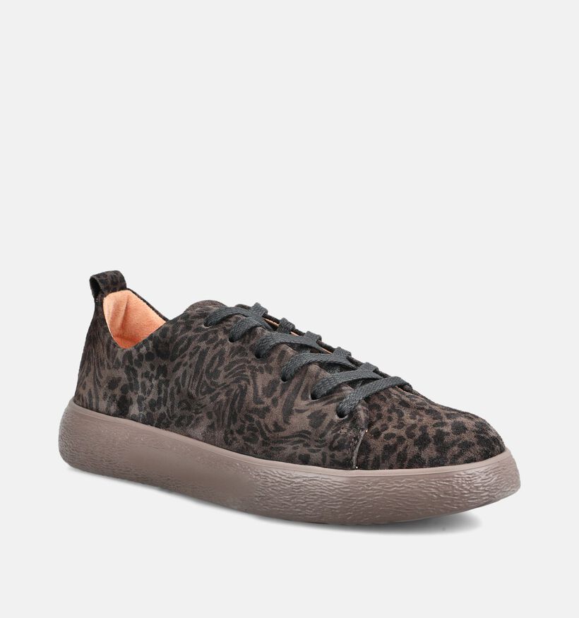 Think! Turna Light Donkerbruine Sneakers voor dames (381354) - geschikt voor steunzolen