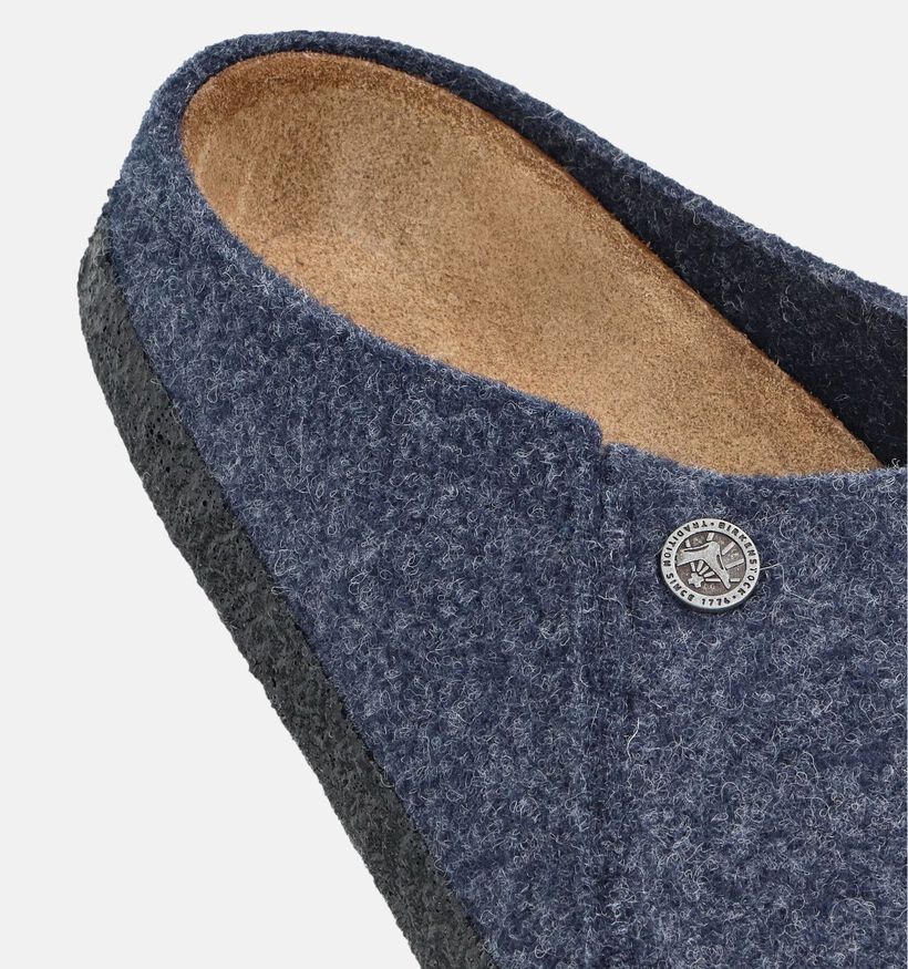 Birkenstock Zermatt Standard Pantoufles ouvertes en Bleu fonc&eacute; pour hommes (377026) - pour semelles orthop&eacute;diques
