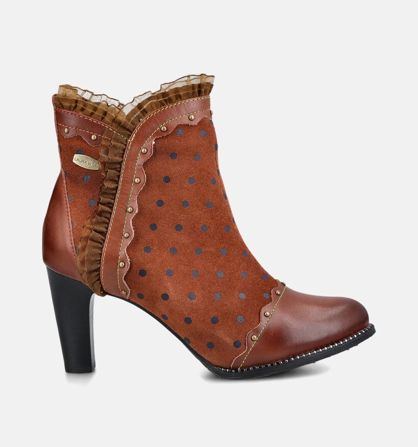 Laura Vita Alcbaneo 160 Bottines &agrave; talons en Cognac pour femmes (381115)