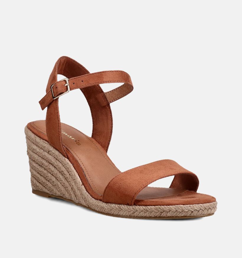 Tamaris Sandales compens&eacute;es en Camel pour femmes (371688)