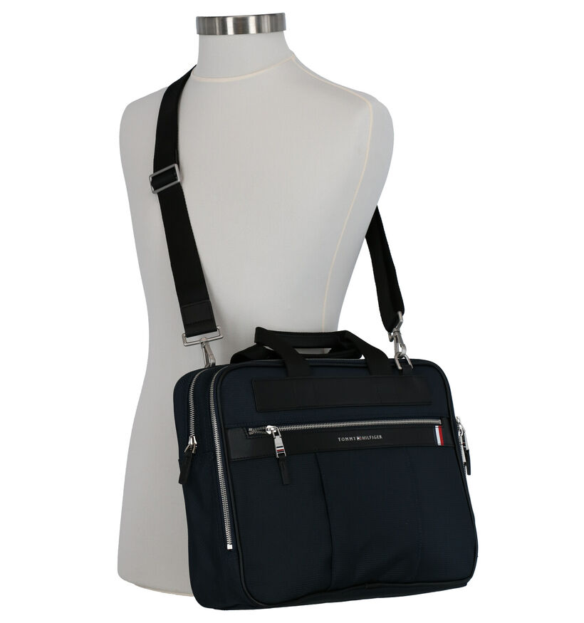 Tommy Hilfiger Elevated Nylon Blauwe Laptoptas in kunstleer (268743)