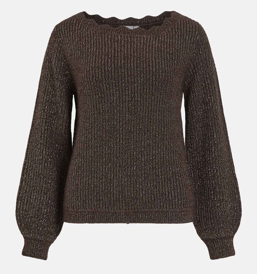 Vila Cutie Scallop Boatneck Bruine Trui voor dames (378492)