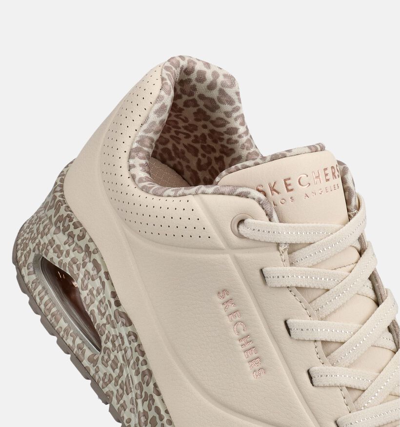 Skechers Uno Safari Time Baskets sportives en Blanc pour femmes (376919) - pour semelles orthop&eacute;diques