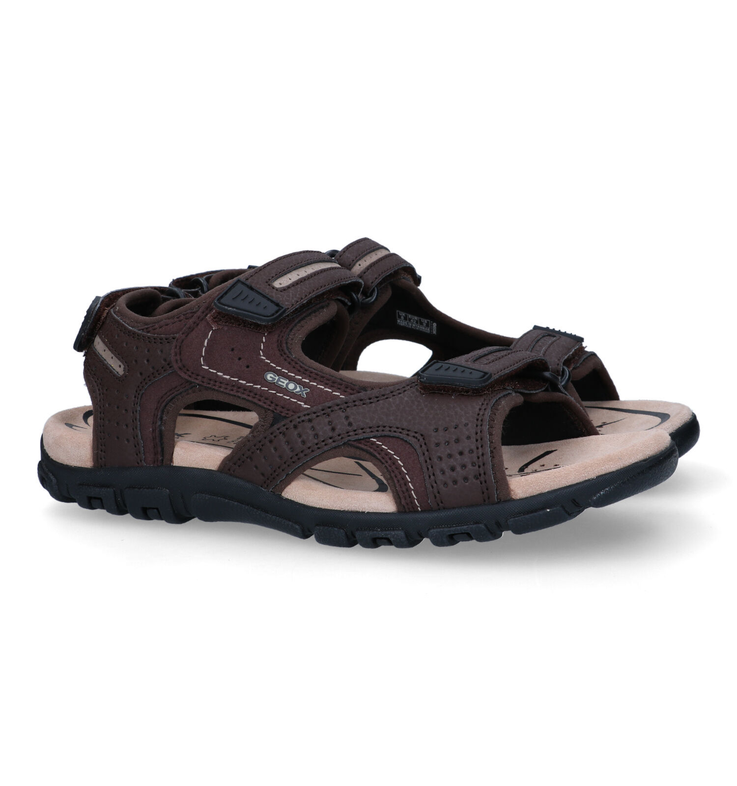 Geox Strada Bruine Sandalen Heren Sandalen Online op TORFS.BE