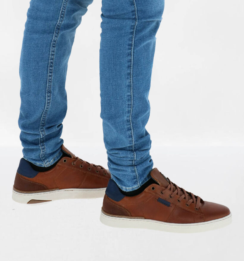 Bullboxer Cognac Veterschoenen voor heren (318102) - geschikt voor steunzolen