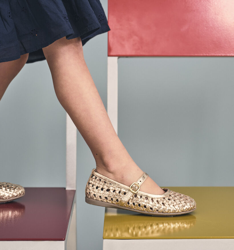 Little David Gouden Ballerina's met Bandje voor meisjes (372137) - geschikt voor steunzolen