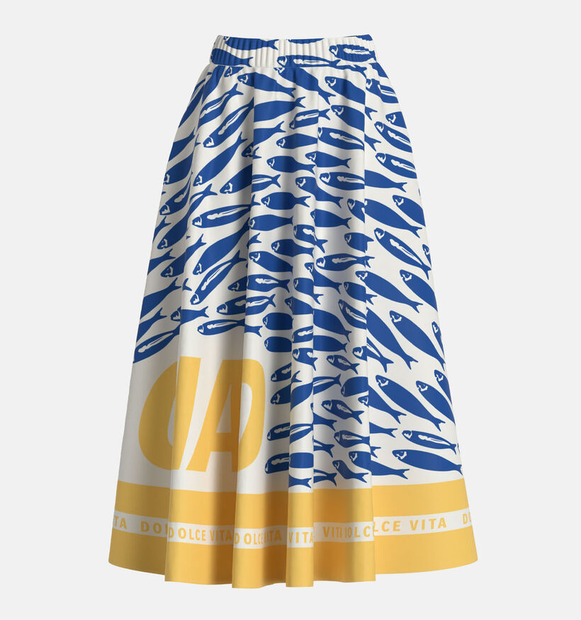Vila Valencia Blauwe/Gele Lange Rok voor dames (375154)