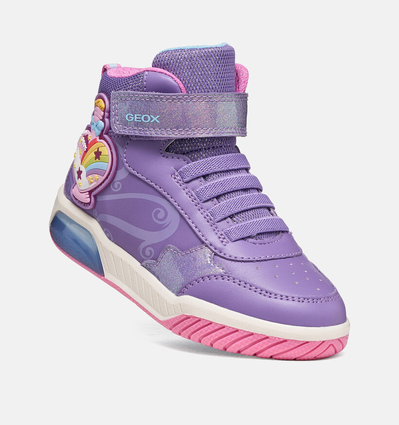 Geox Inek Baskets montantes en Fuchsia pour filles (376255) - pour semelles orthop&eacute;diques