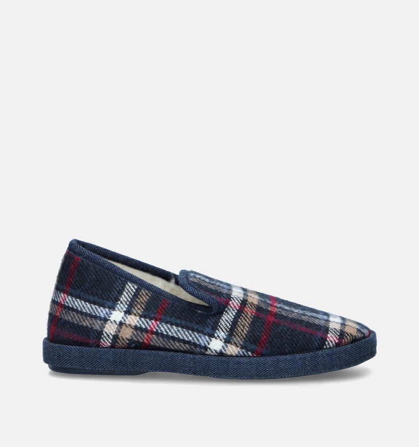 Comfort Plus Blauwe Geruite pantoffels voor heren (349173)