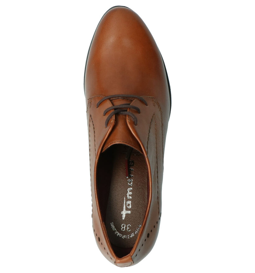 Tamaris ANTIshokk Cognac Enkelpumps in leer (253070)