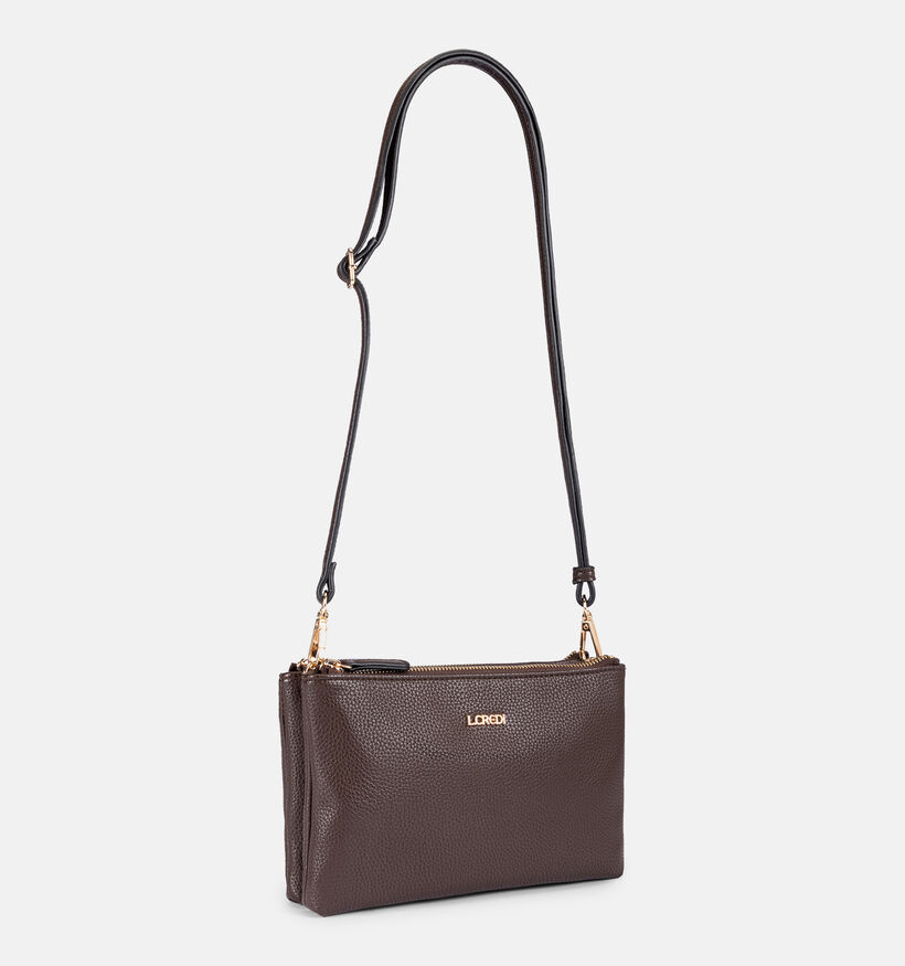 L.Credi Ella Sac port&eacute; crois&eacute; en Brun fonc&eacute; pour femmes (379595)