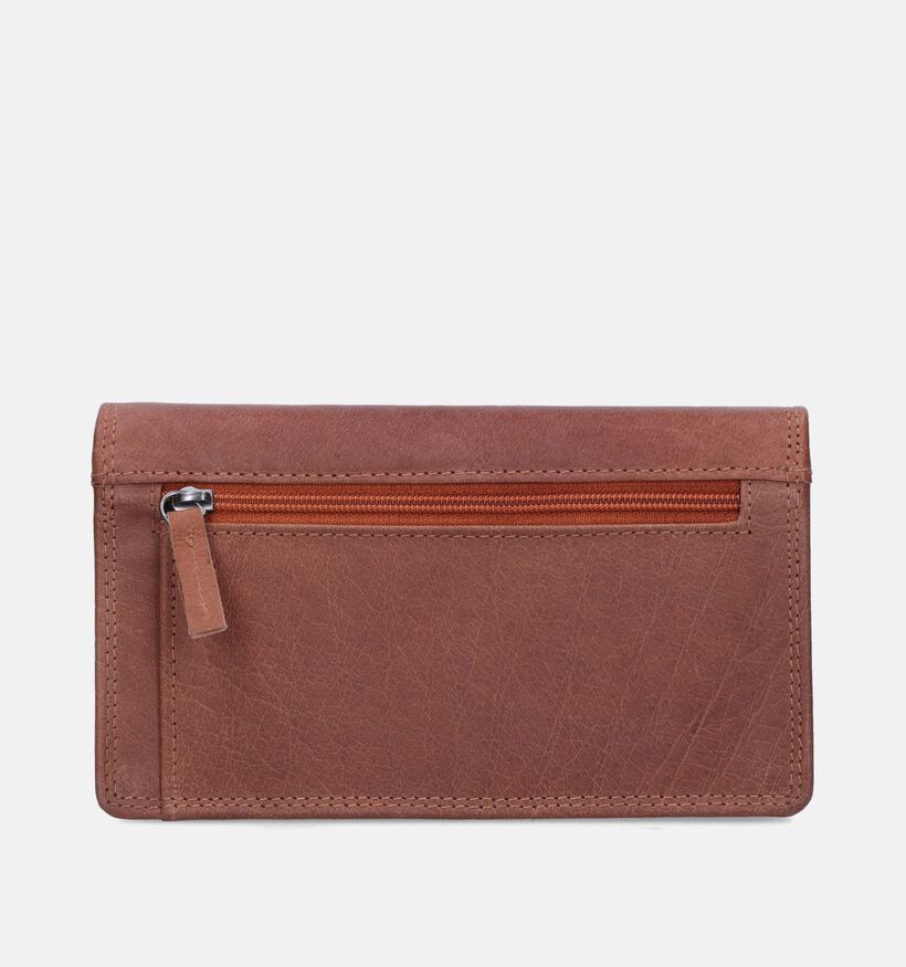 Euro-Leather Cognac Overslagportemonnee voor dames (353527)