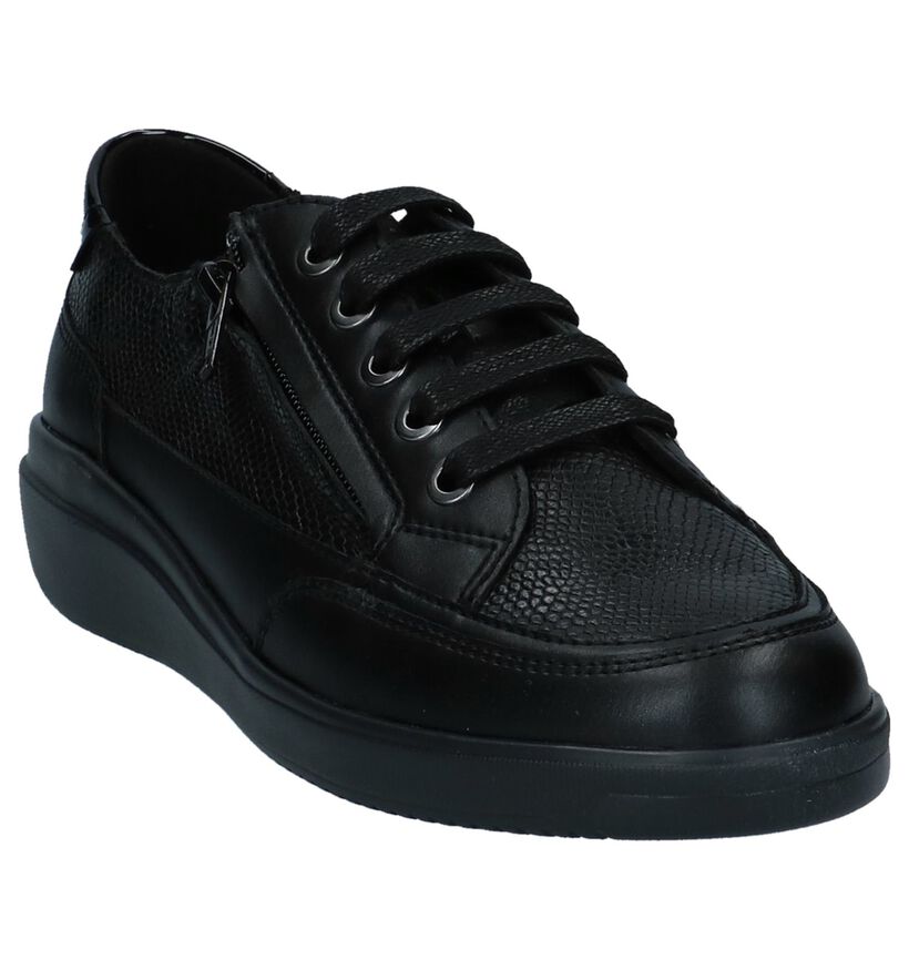 Geox Chaussures à lacets en Noir en imitation cuir (223040)
