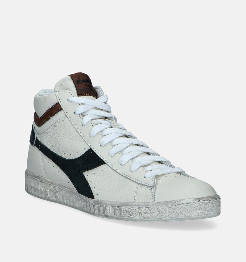 Diadora Game L High Waxed Suede Pop Witte Sneakers voor heren (344906)