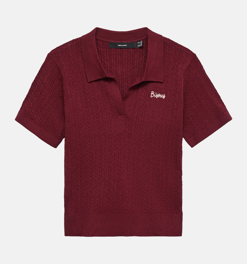 Vero Moda Gold Cable Rode T-shirt voor dames (378424)