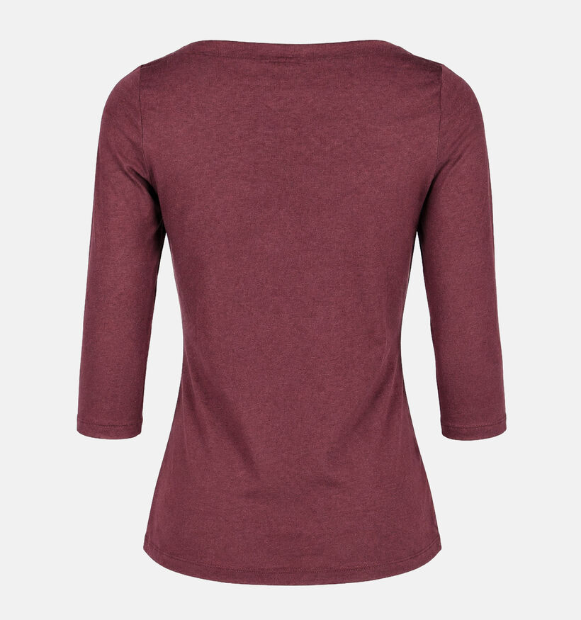 Vero Moda Panda Modal Bordeaux T-shirt met Halflange Mouwen voor dames (377623)