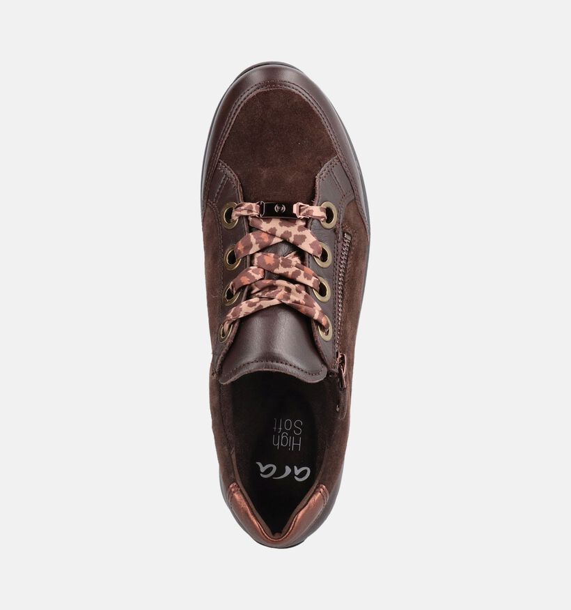 Ara Osaka Highsoft Donkerbruine Sneakers voor dames (379998) - geschikt voor steunzolen