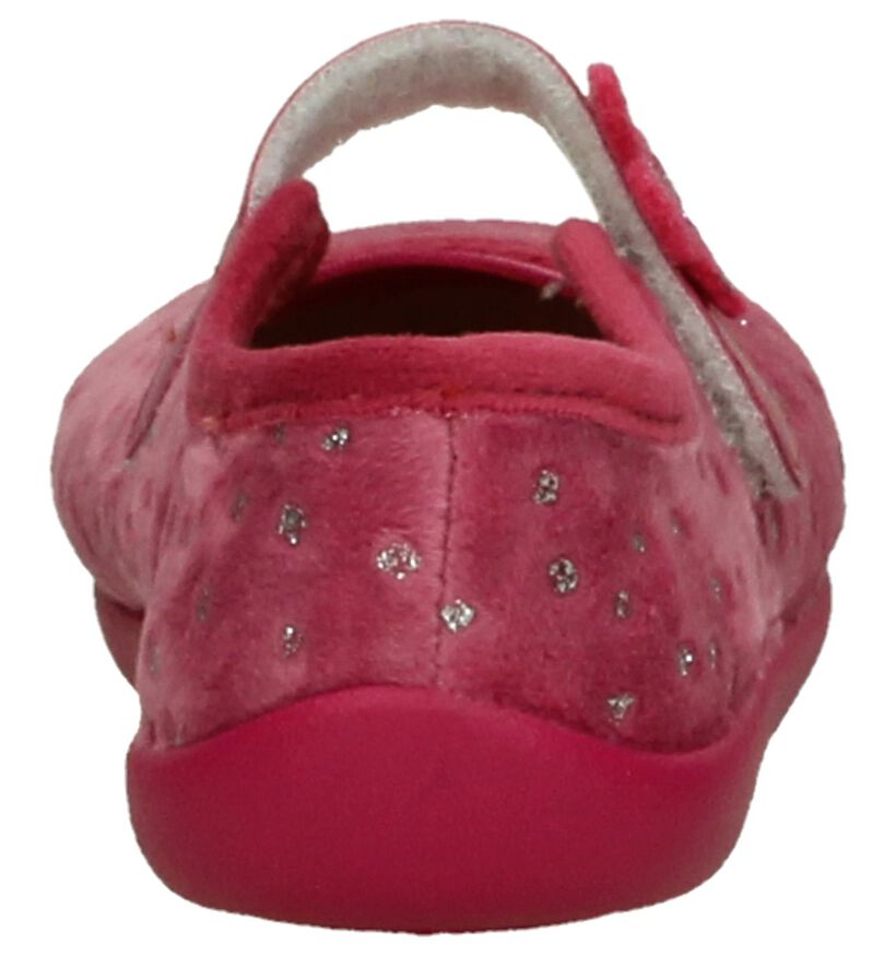 Roze Bellamy Prune Pantoffels in stof (206408)