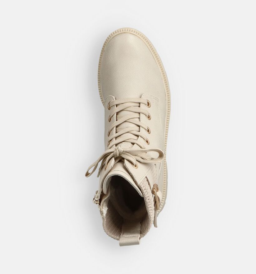 Marco Tozzi Ecru Veterboots voor dames (362557)