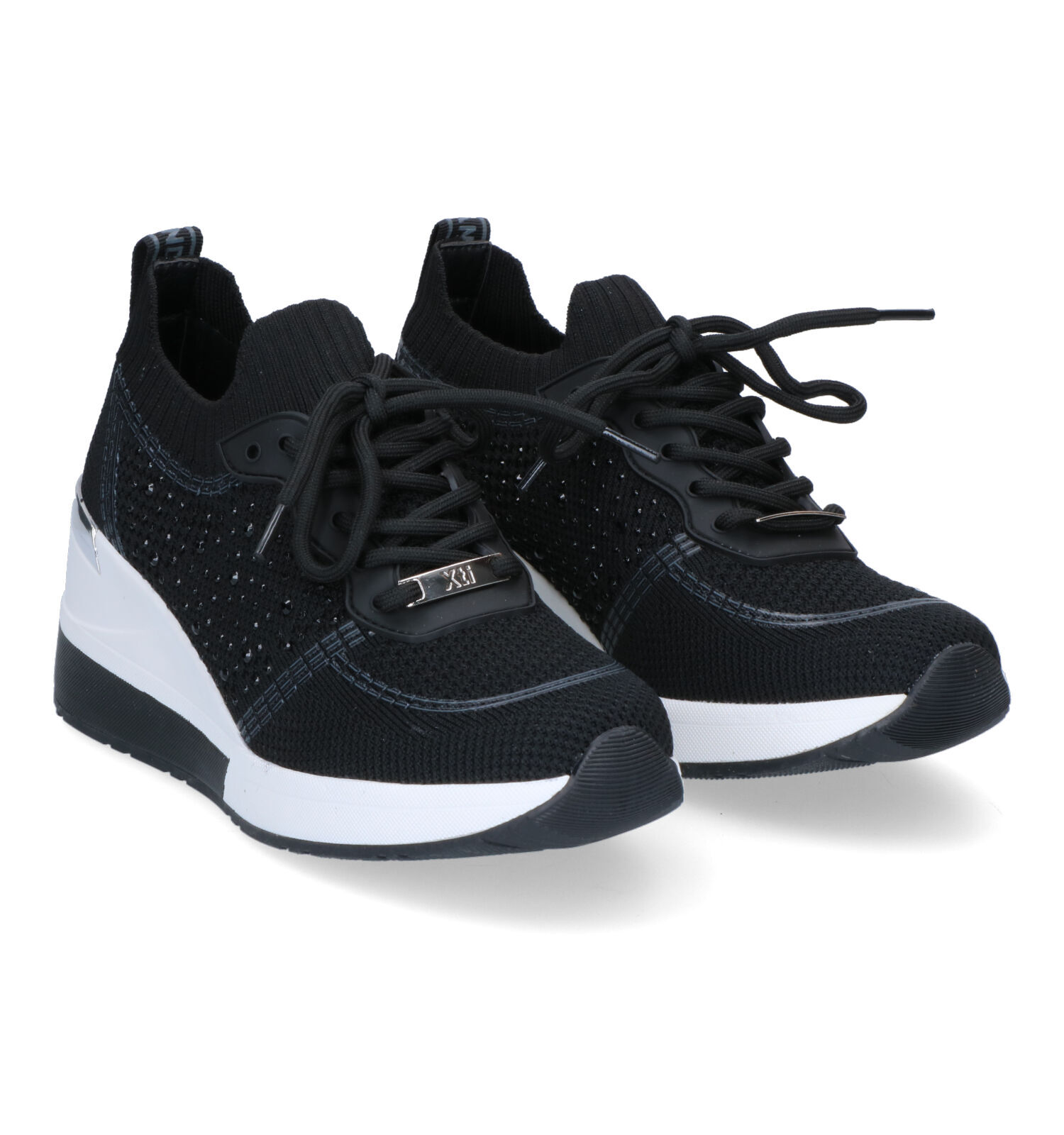 Slip on 2025 sneakers dames zwart